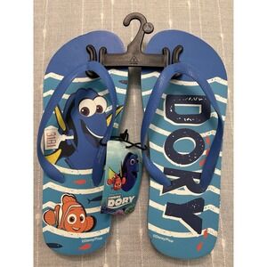 Disney Pixar Finding Dory Kids/Youth Flip Flops Sz Large (4/5)